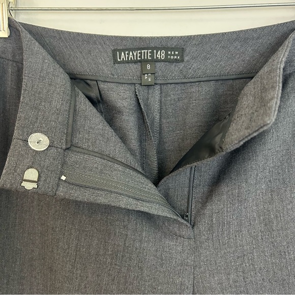Lafayette 148 Grey Wool Trouser Dress Cropped Ankle Pants Size 8 - Picture 8 of 10